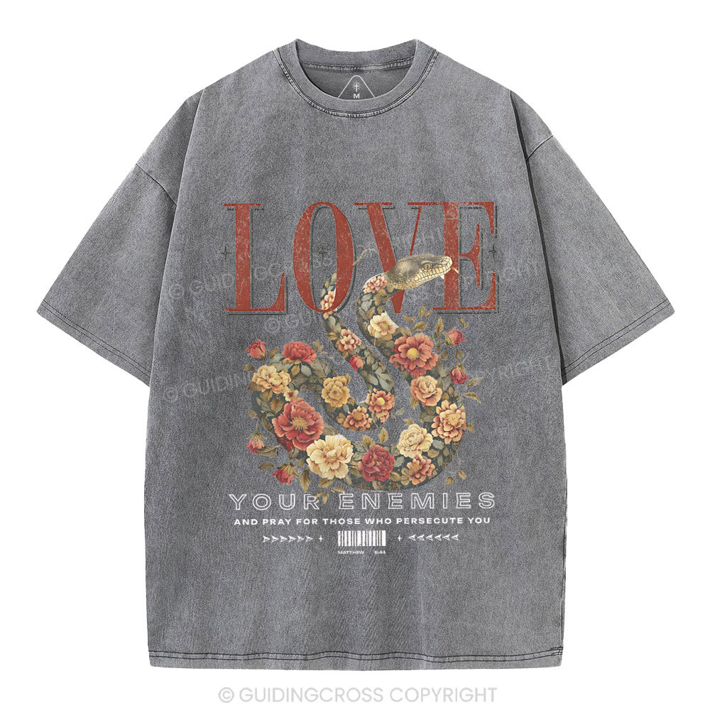 Love Your Enemies Christian Washed T-Shirt