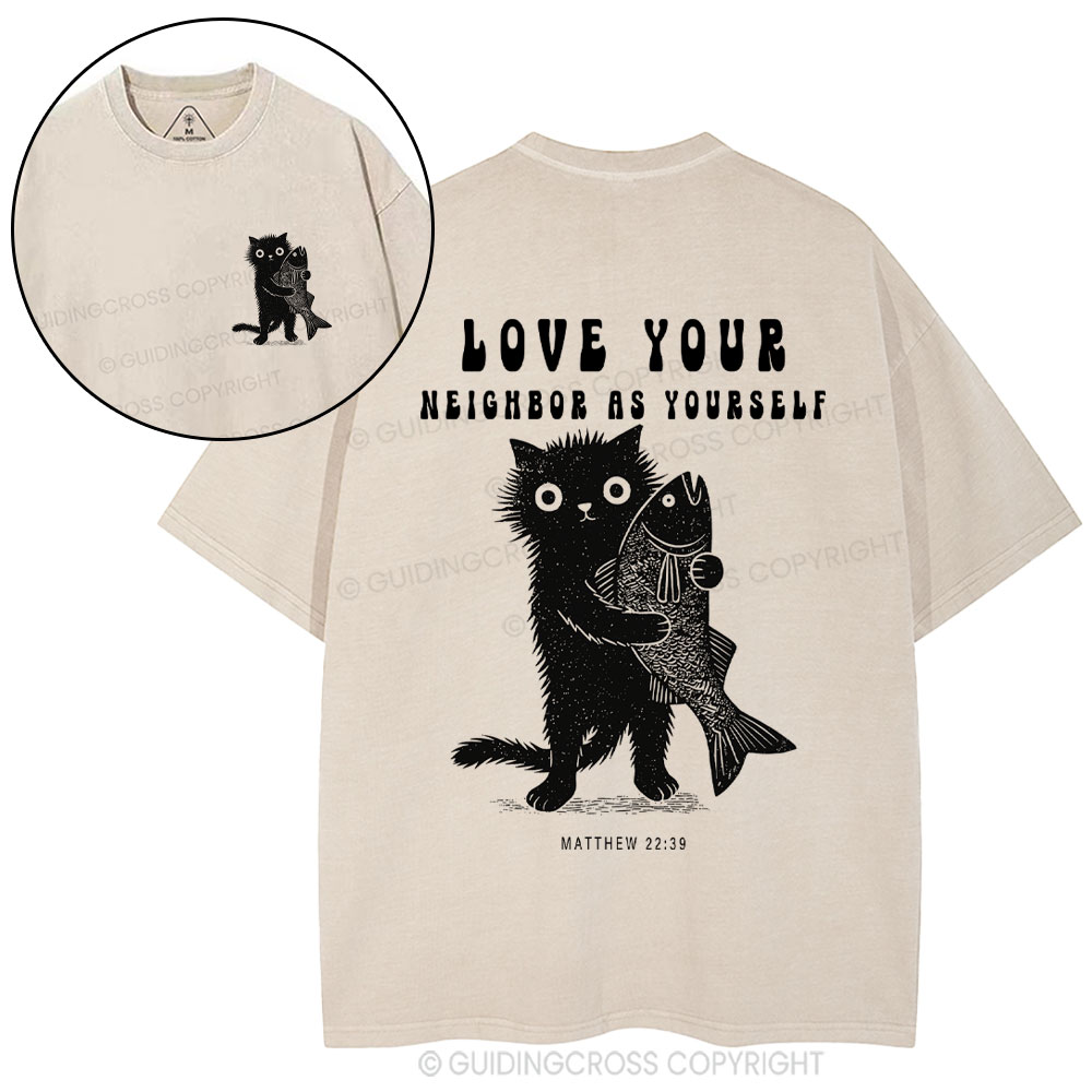 Love Your Neighbor Christian Washed T-Shirt