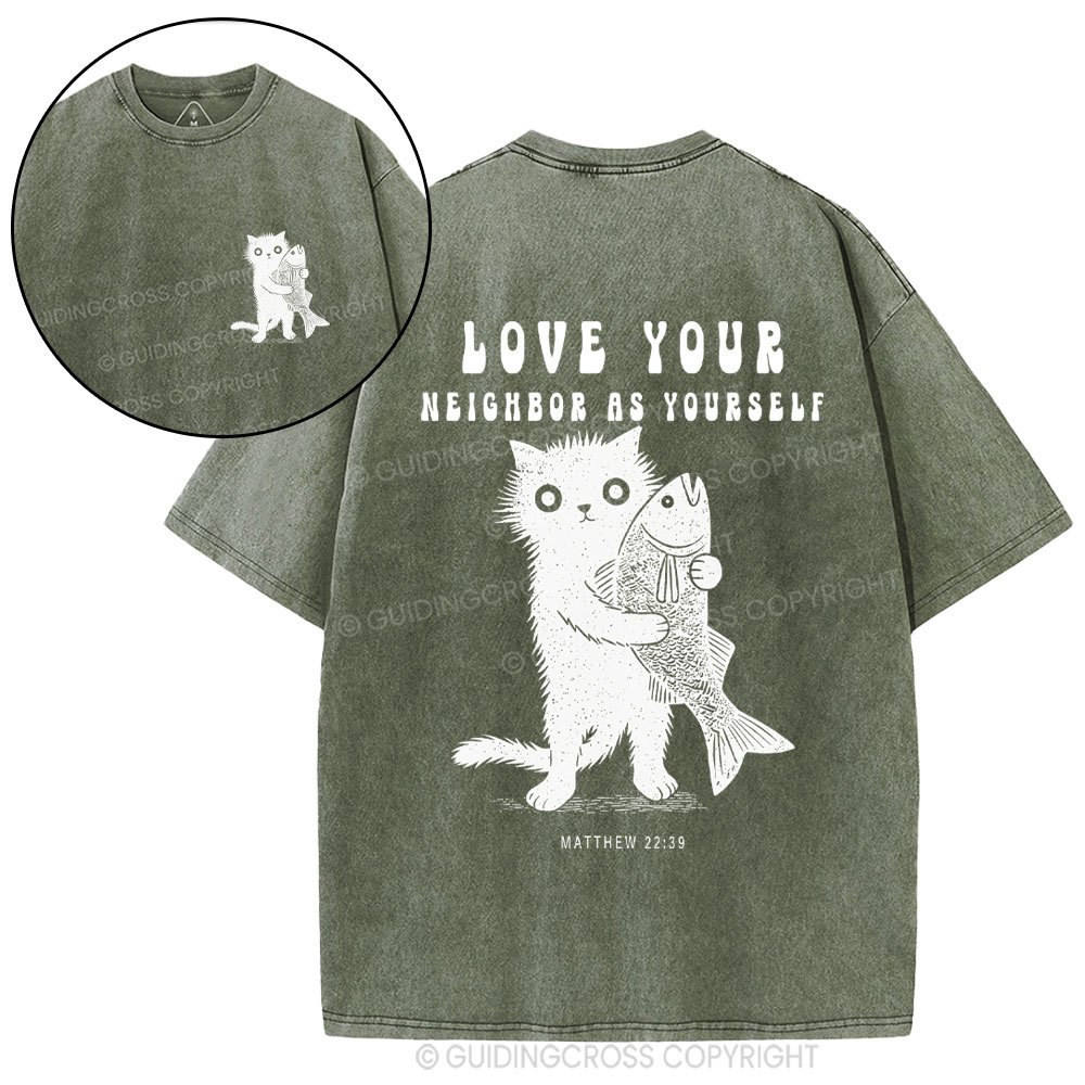 Love Your Neighbor Christian Washed T-Shirt