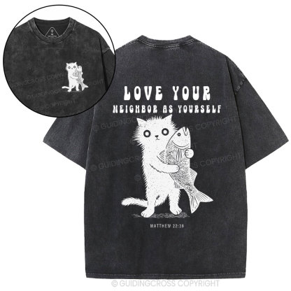 Love Your Neighbor Christian Washed T-Shirt