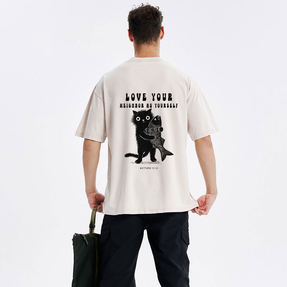 Love Your Neighbor Christian Washed T-Shirt