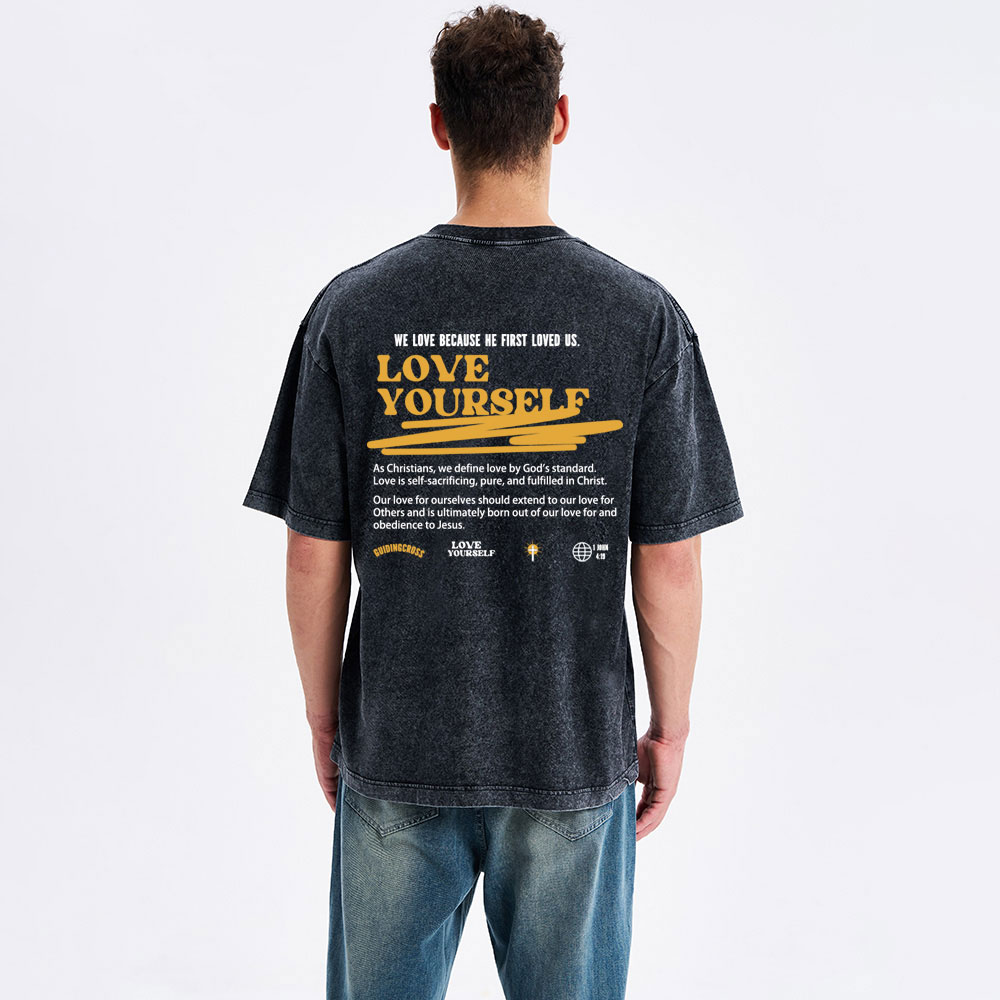 Love Yourself Christian Washed T-Shirt