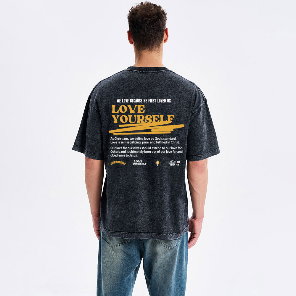 Love Yourself Christian Washed T-Shirt