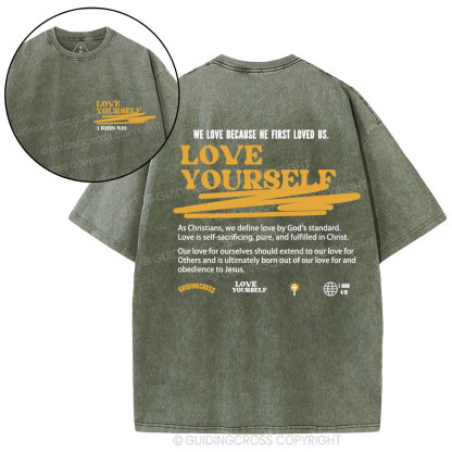 Love Yourself Christian Washed T-Shirt