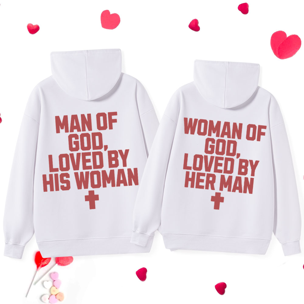 Loved By Her Man Him Woman Classic Christian Hoodie