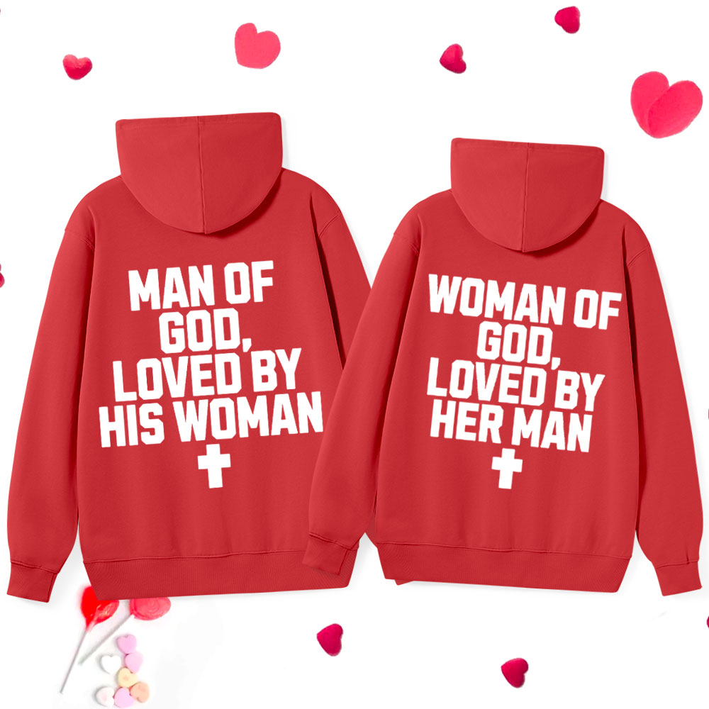 Loved By Her Man Him Woman Classic Christian Hoodie
