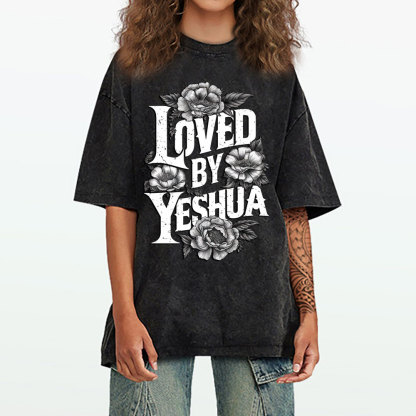 Loved By Yeshua Christian Washed T-Shirt
