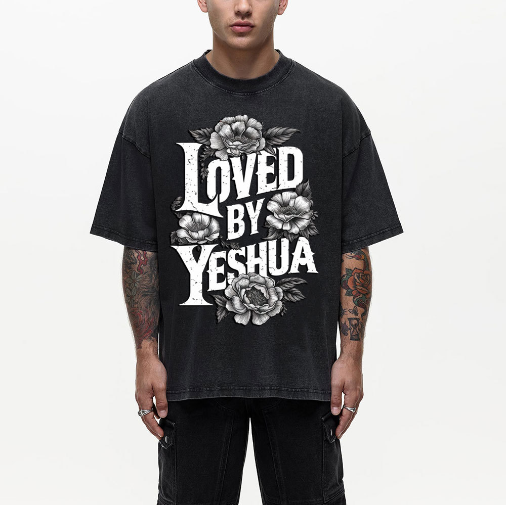 Loved By Yeshua Christian Washed T-Shirt