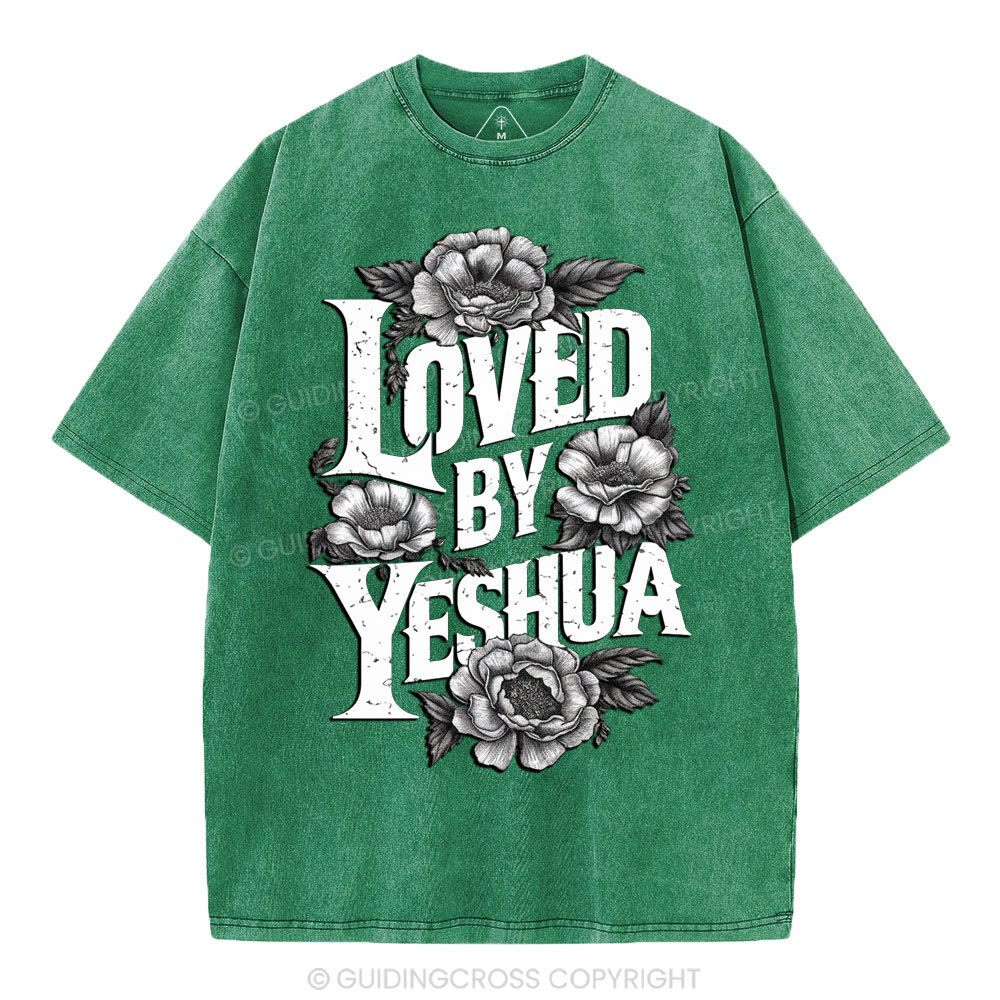 Loved By Yeshua Christian Washed T-Shirt