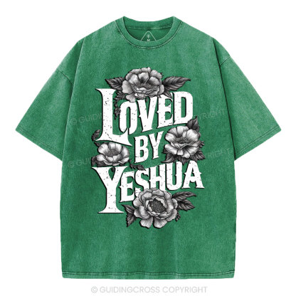 Loved By Yeshua Christian Washed T-Shirt