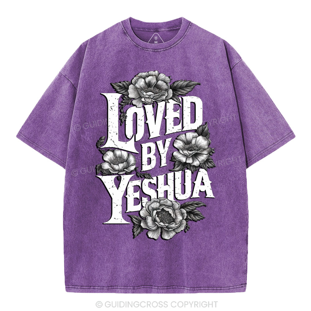 Loved By Yeshua Christian Washed T-Shirt