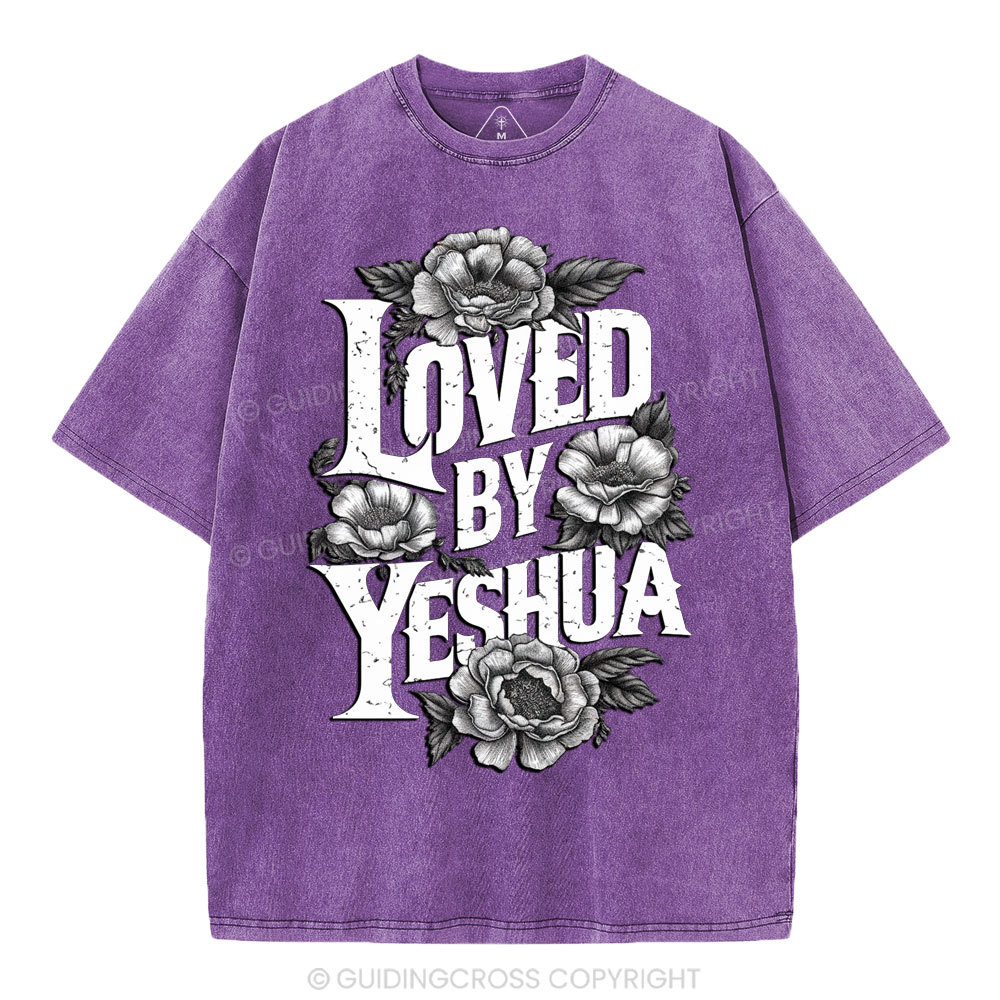 Loved By Yeshua Christian Washed T-Shirt