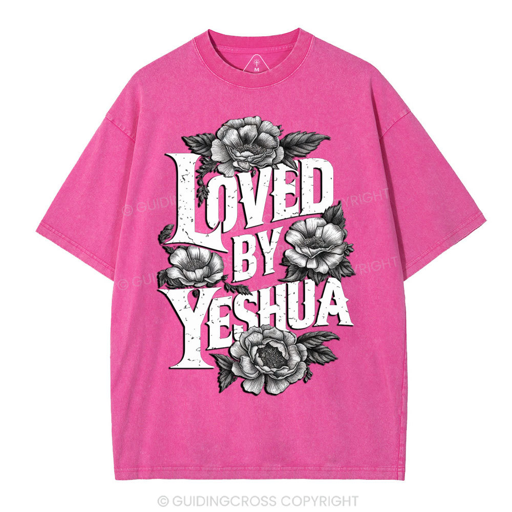 Loved By Yeshua Christian Washed T-Shirt
