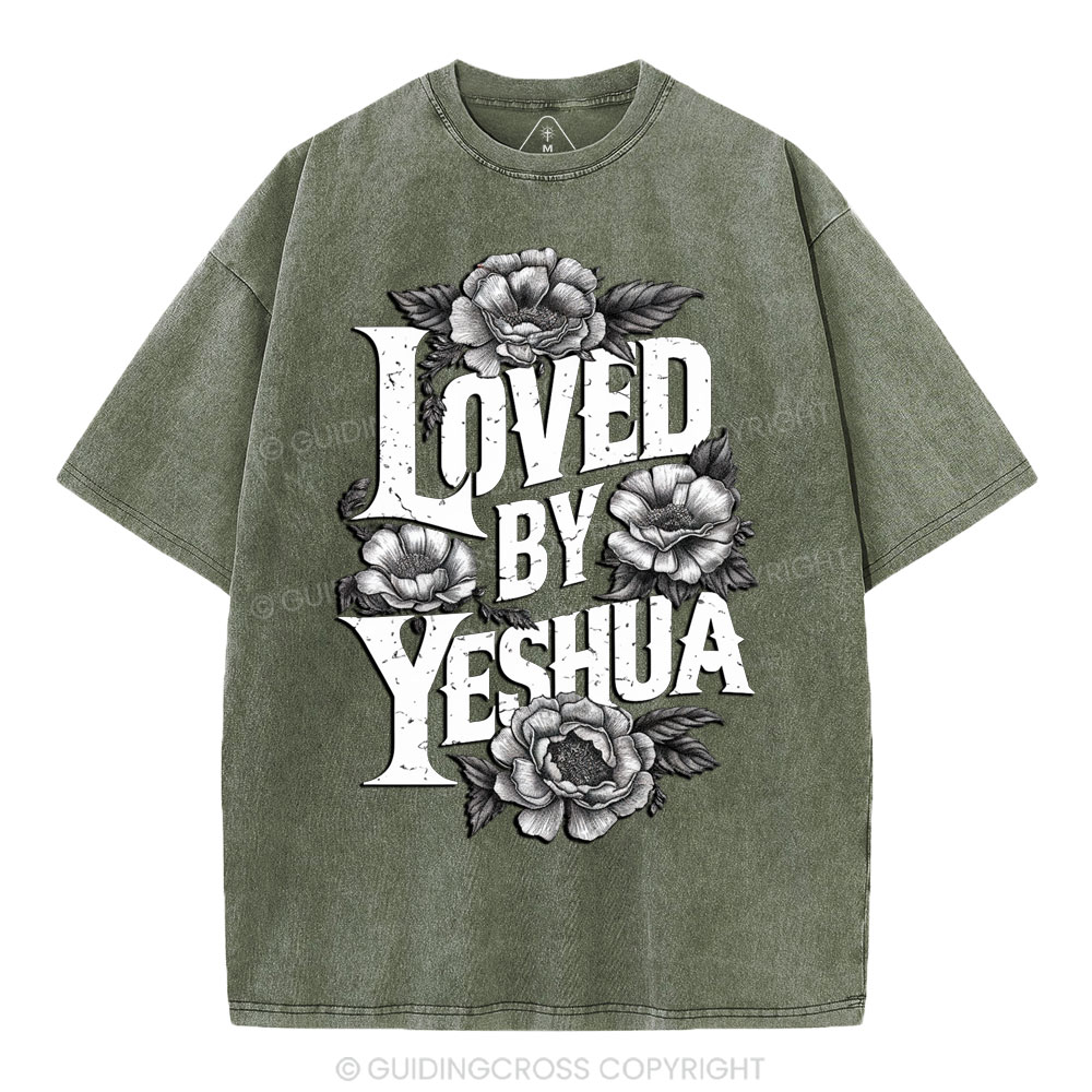 Loved By Yeshua Christian Washed T-Shirt