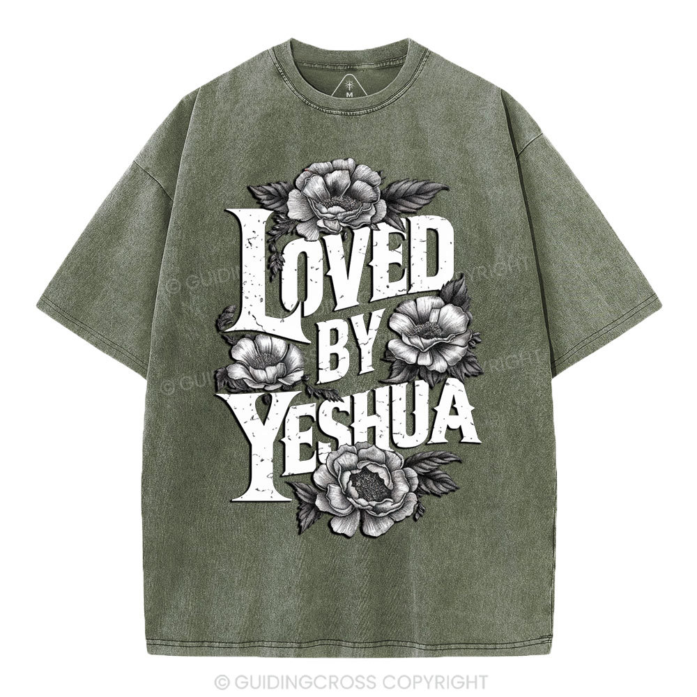 Loved By Yeshua Christian Washed T-Shirt