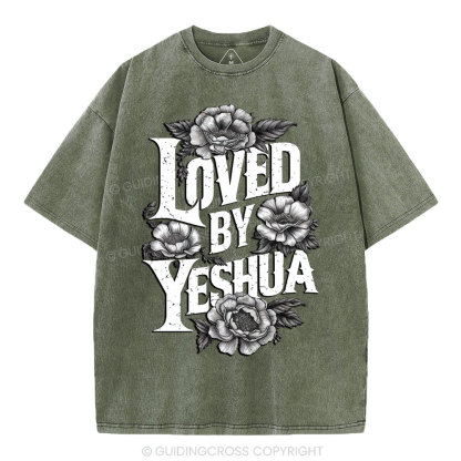 Loved By Yeshua Christian Washed T-Shirt