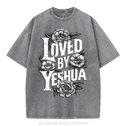 Loved By Yeshua Christian Washed T-Shirt