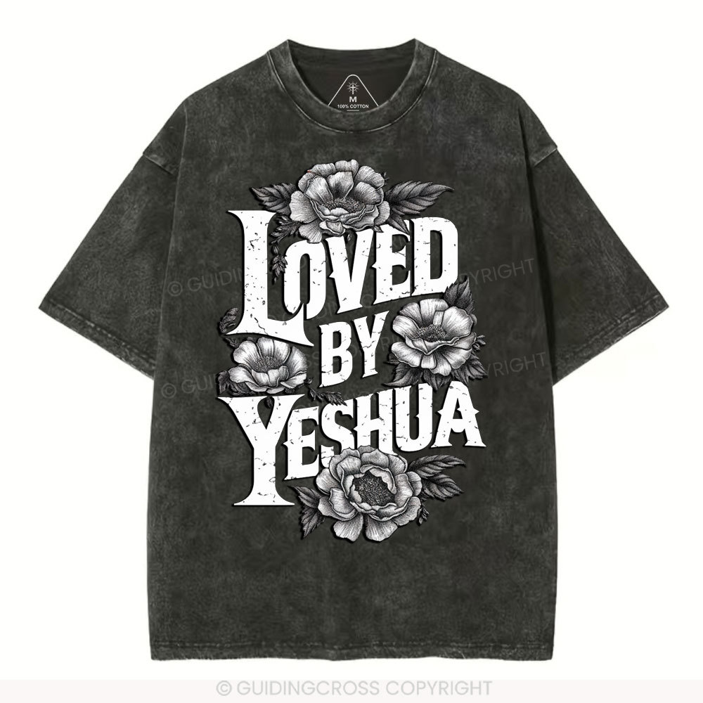 Loved By Yeshua Christian Washed T-Shirt