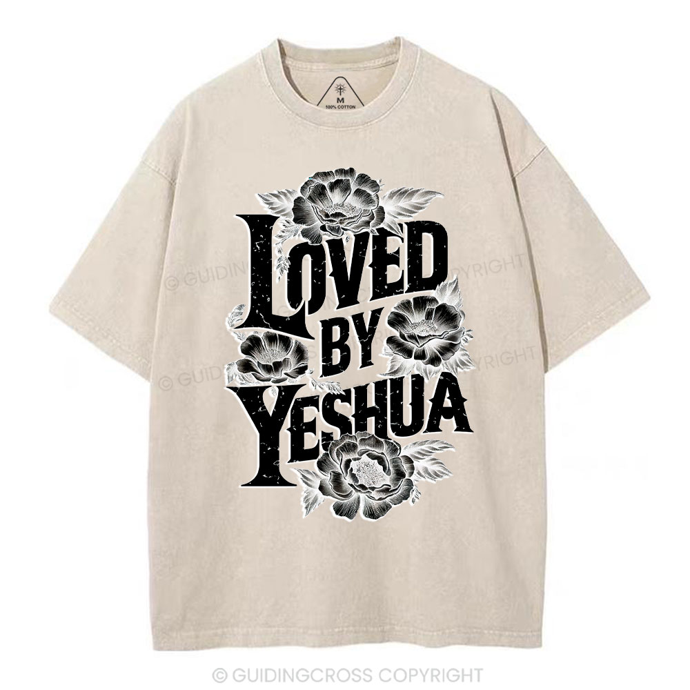 Loved By Yeshua Christian Washed T-Shirt