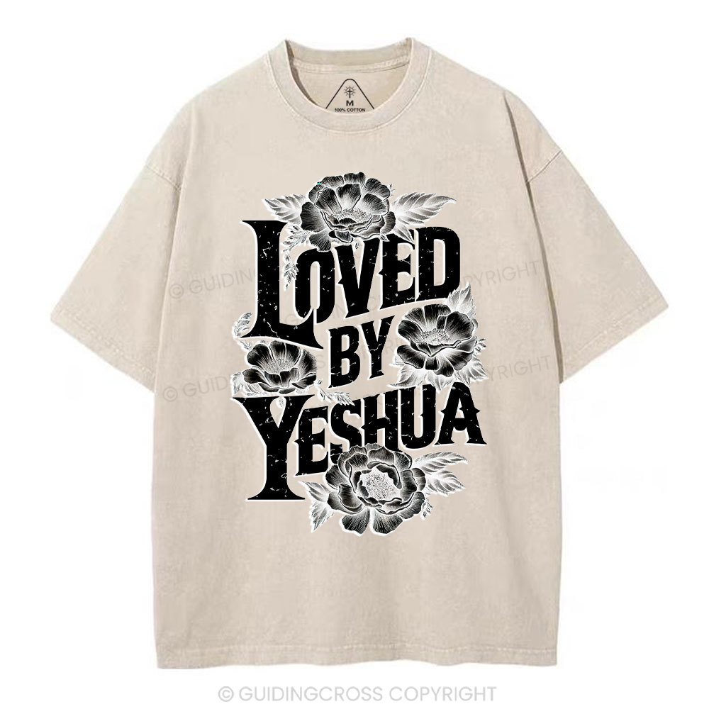 Loved By Yeshua Christian Washed T-Shirt