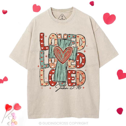 Loved Cross Christian Washed T-Shirt