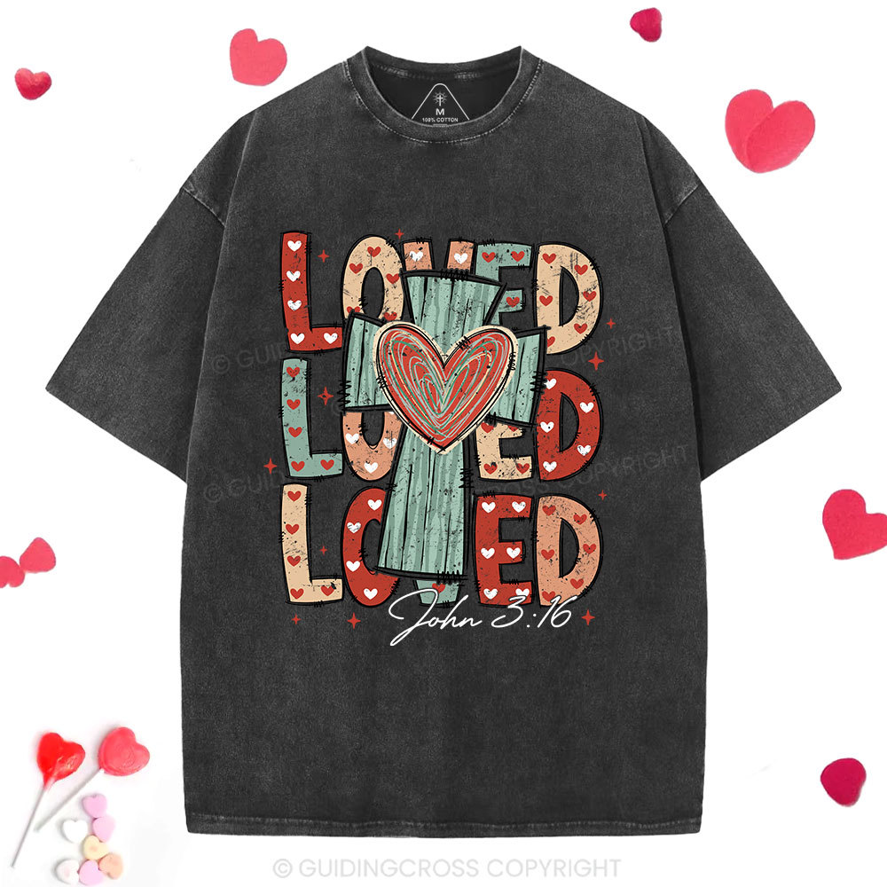 Loved Cross Christian Washed T-Shirt