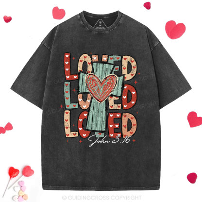 Loved Cross Christian Washed T-Shirt
