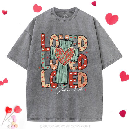 Loved Cross Christian Washed T-Shirt