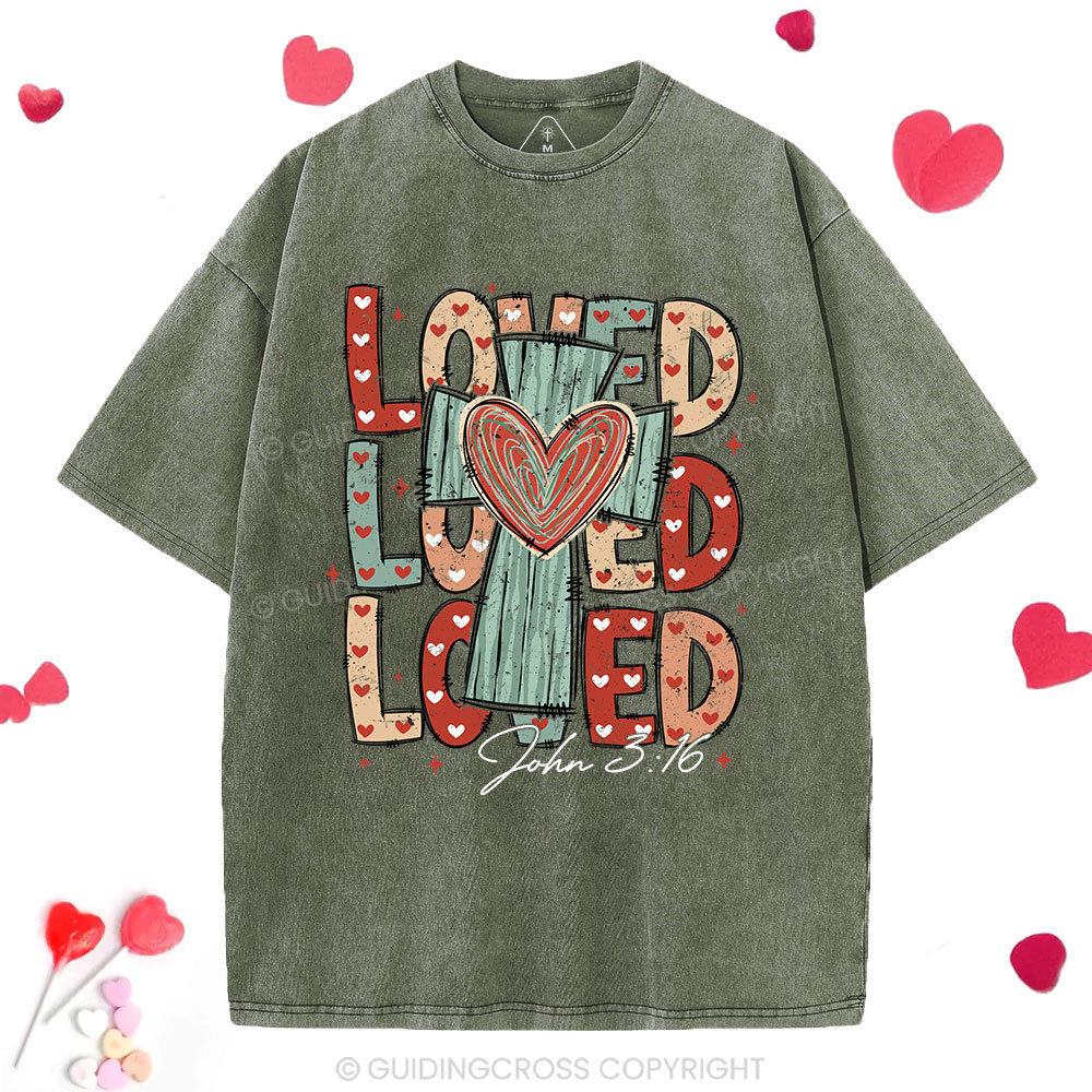 Loved Cross Christian Washed T-Shirt