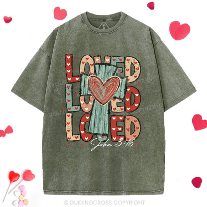 Loved Cross Christian Washed T-Shirt