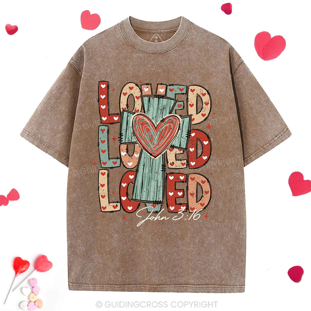 Loved Cross Christian Washed T-Shirt