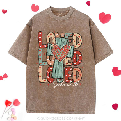 Loved Cross Christian Washed T-Shirt