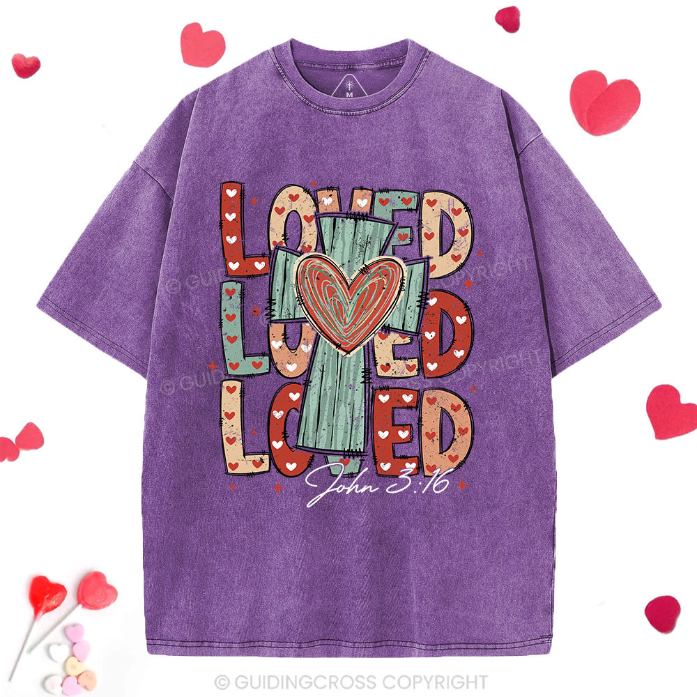 Loved Cross Christian Washed T-Shirt