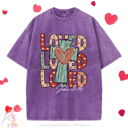 Loved Cross Christian Washed T-Shirt
