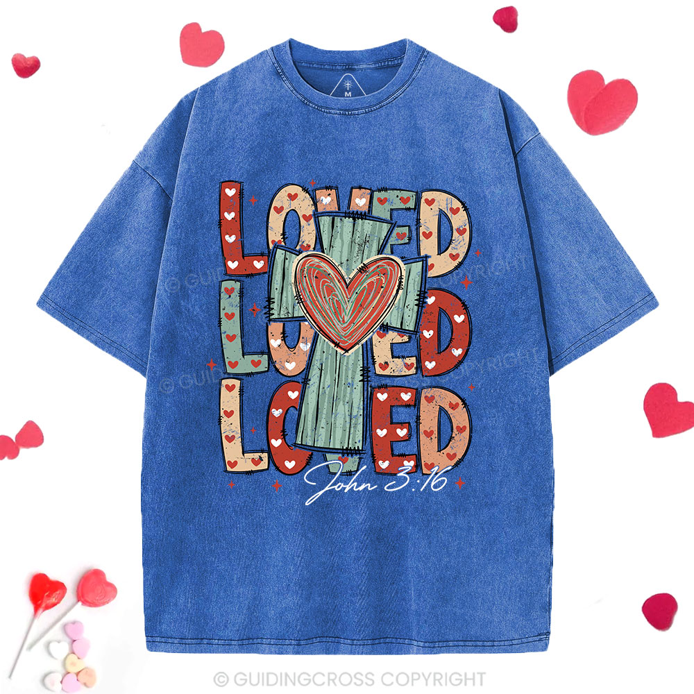 Loved Cross Christian Washed T-Shirt