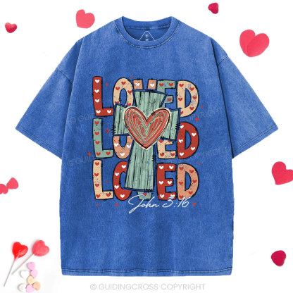 Loved Cross Christian Washed T-Shirt