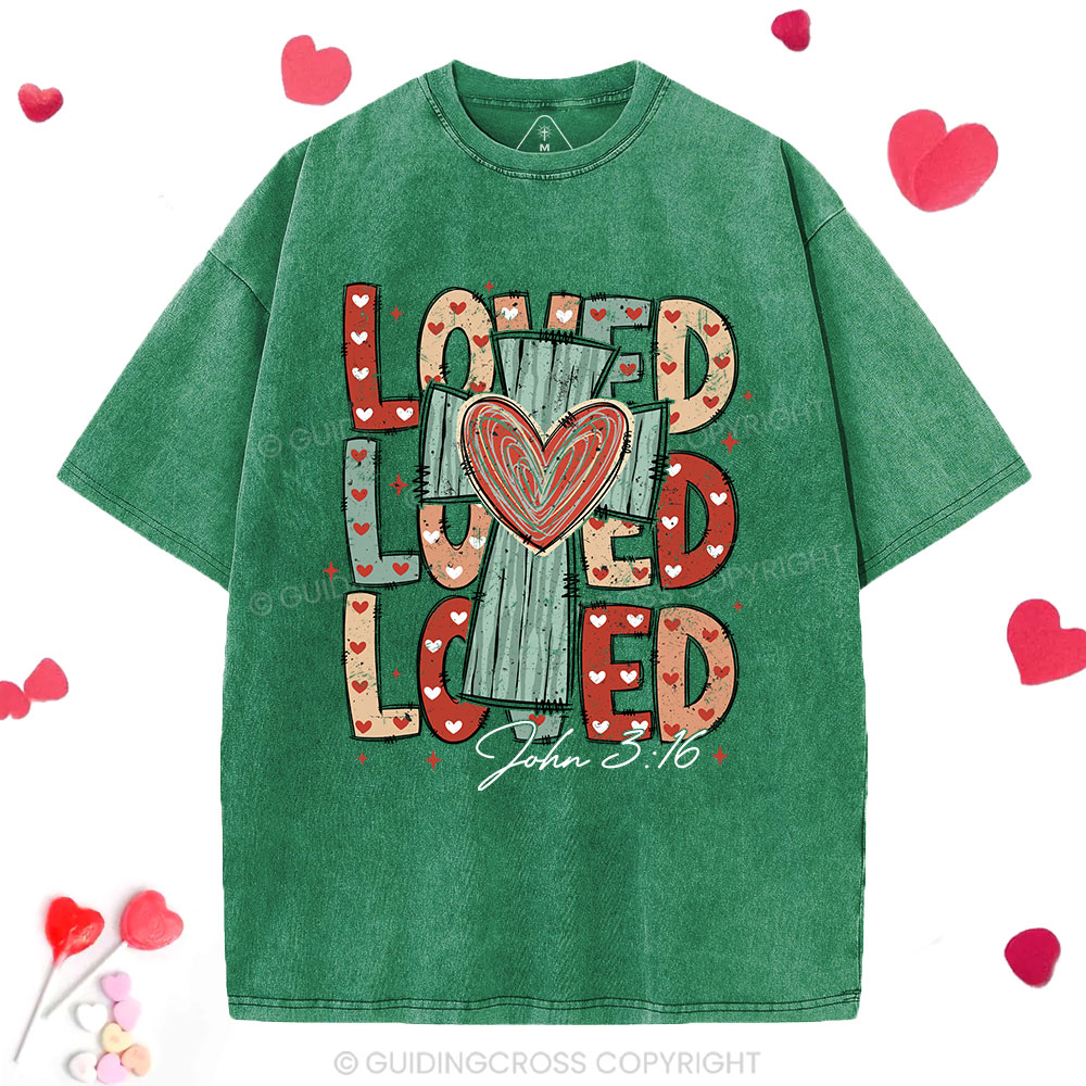 Loved Cross Christian Washed T-Shirt
