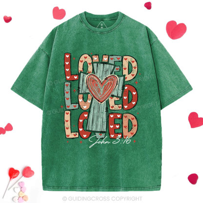 Loved Cross Christian Washed T-Shirt