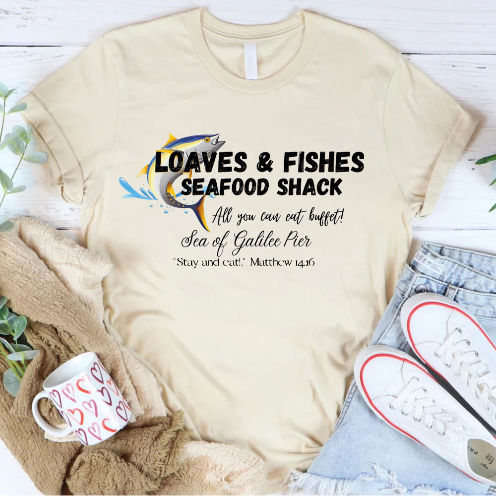 Loves And Fishes Seafood Shack Christian T-Shirt