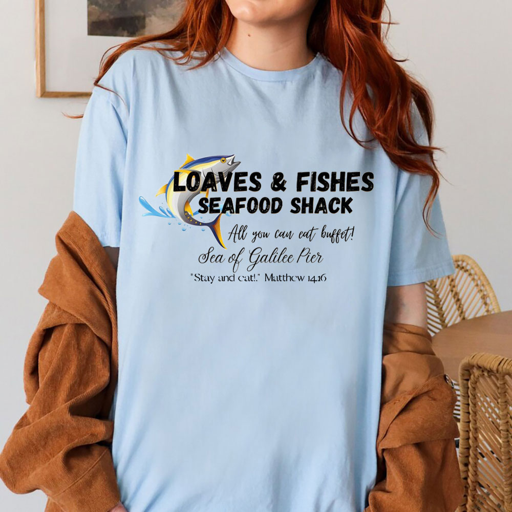 Loves And Fishes Seafood Shack Christian T-Shirt
