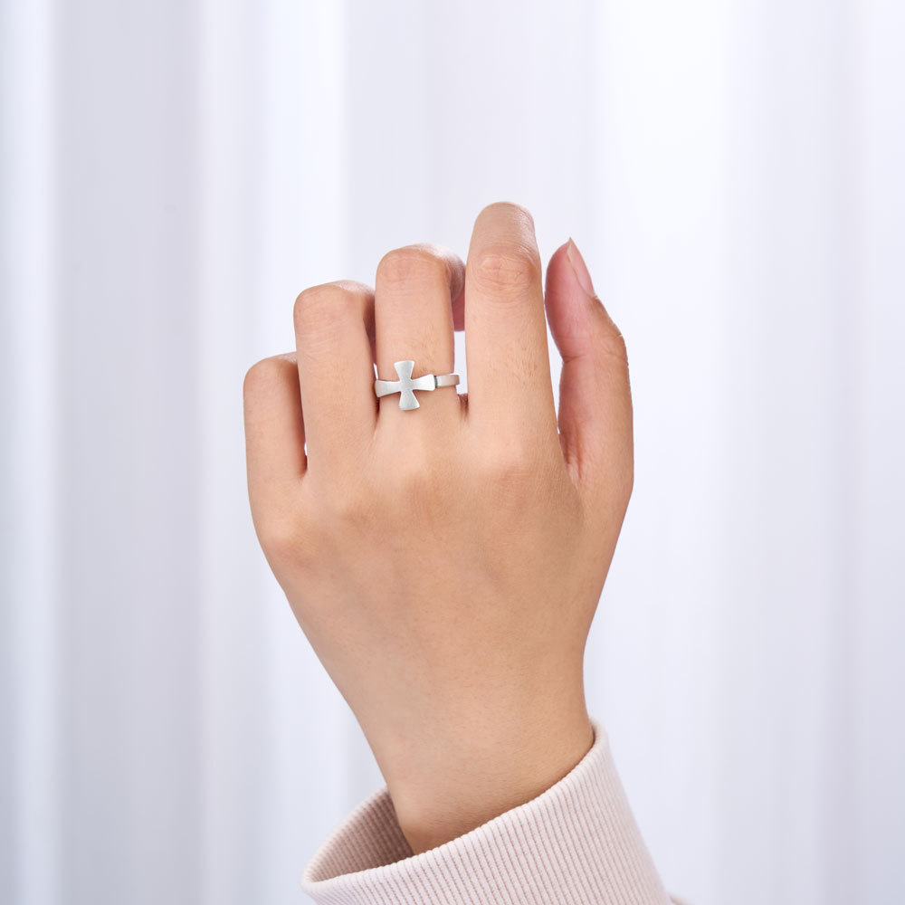 Lucky Cross Christian 925 Sterling Silver Ring