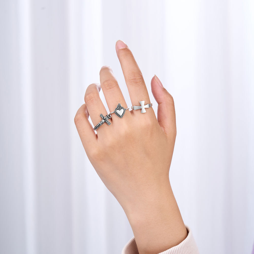 Lucky Cross Christian 925 Sterling Silver Ring