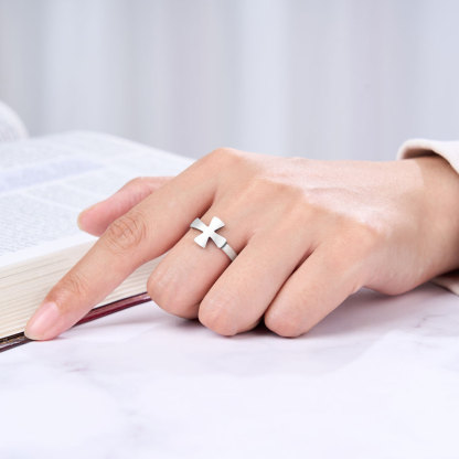 Lucky Cross Christian 925 Sterling Silver Ring