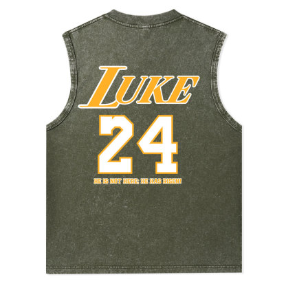 Luke 24 He Is Rizzin Christian Washed Tank Top