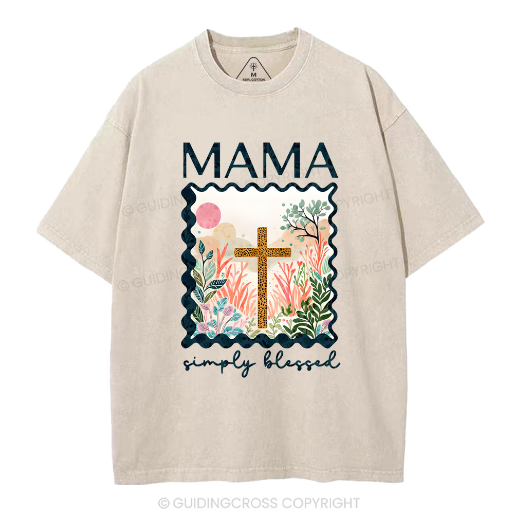 MAMA Simple Blessed Christian Washed T-Shirt