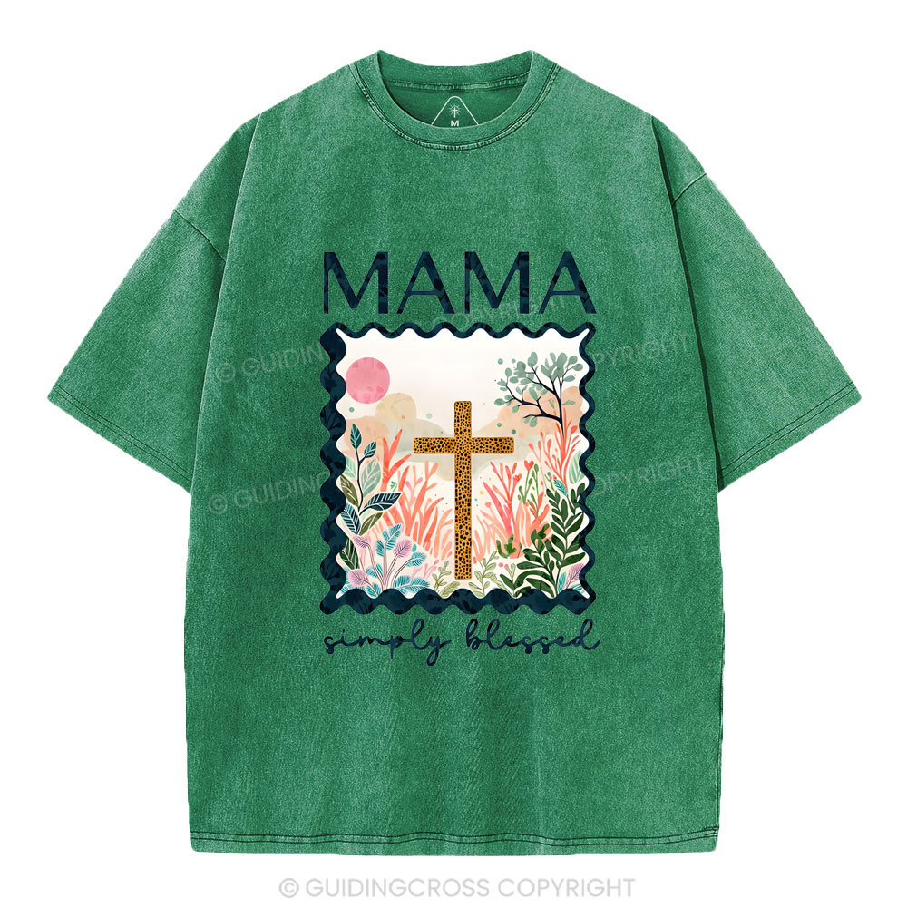 MAMA Simple Blessed Christian Washed T-Shirt