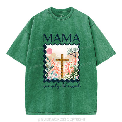 MAMA Simple Blessed Christian Washed T-Shirt