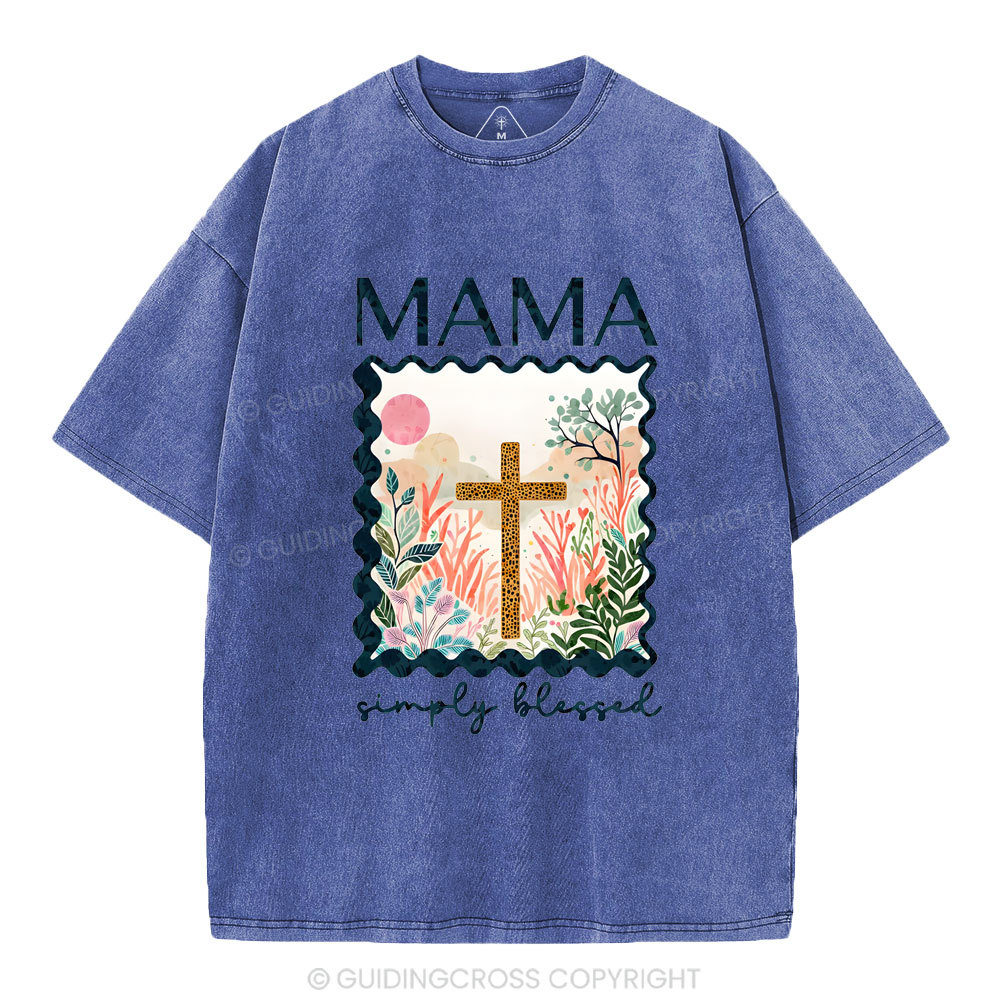 MAMA Simple Blessed Christian Washed T-Shirt