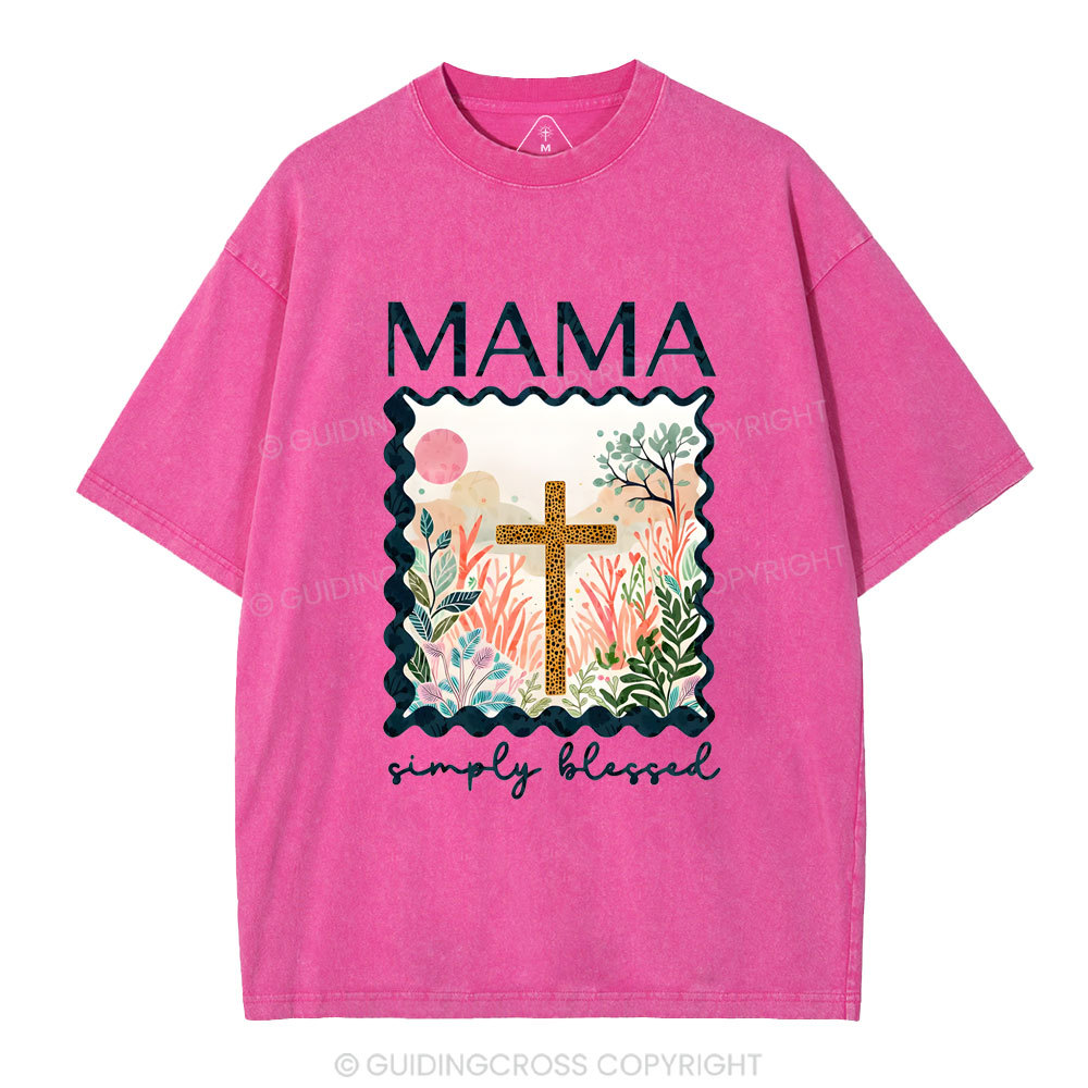 MAMA Simple Blessed Christian Washed T-Shirt