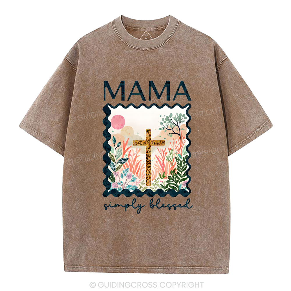MAMA Simple Blessed Christian Washed T-Shirt